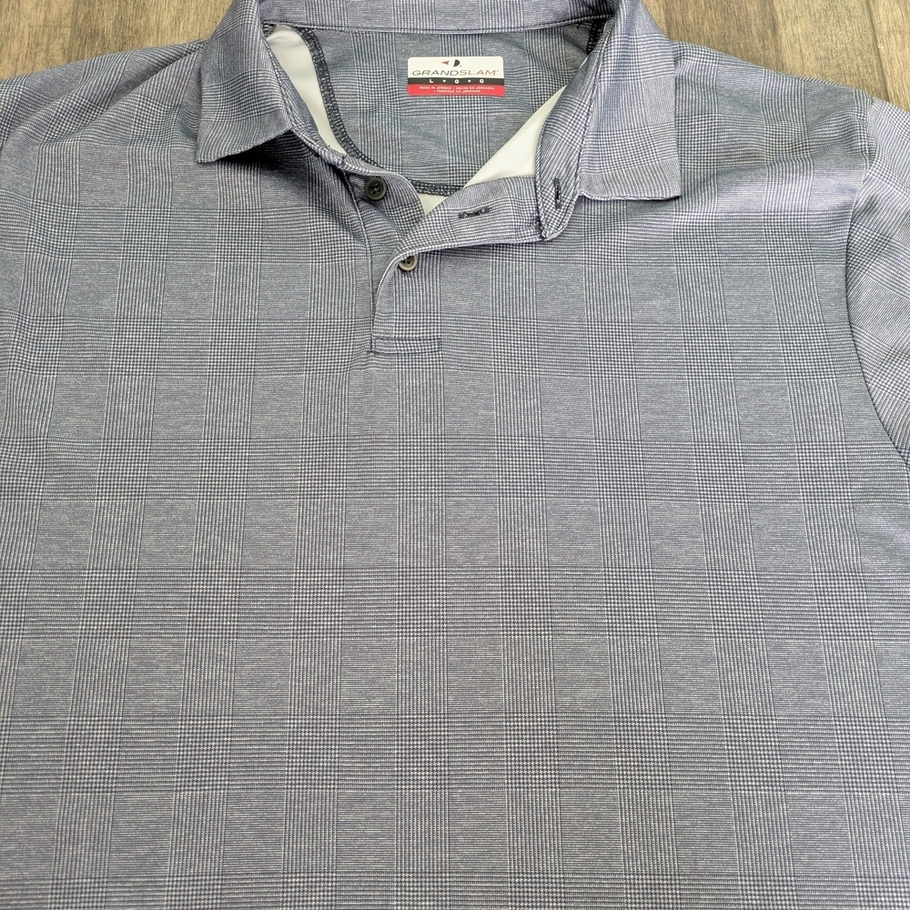 Grand Slam Men's Textured Gray Polo Shirt - Picture 6 of 7